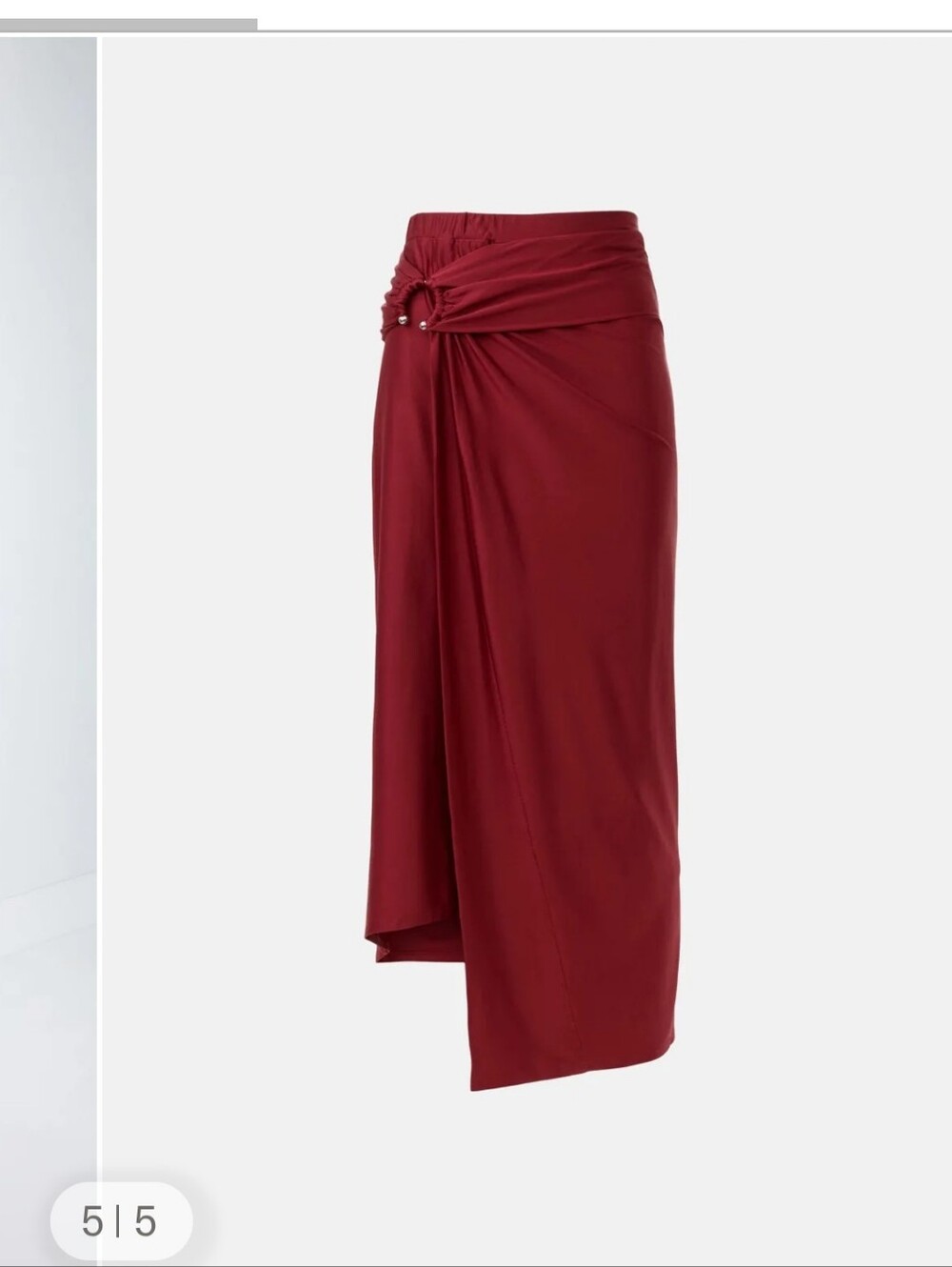 Paco Rabanne  Burgundy Asymmetric  Detail Skirt